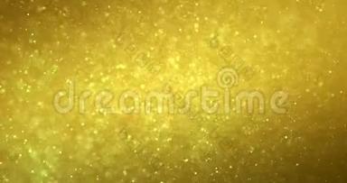 圣诞节的数字闪光闪耀着金色背景上流动的金色粒子，就像喝香槟泡泡运动